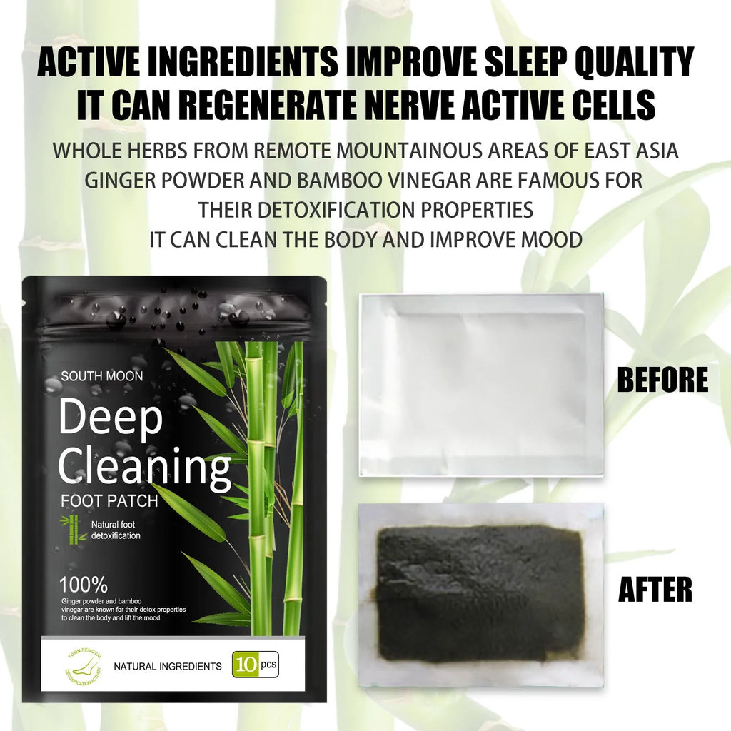 Natural foot patch detox pack of 10 patches for physical stress relief and fatigue reduction