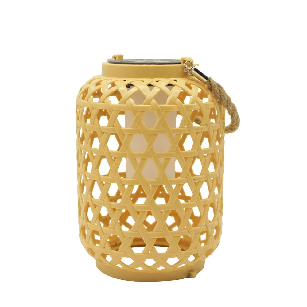 Solar imitation bamboo lantern for outdoor courtyard use with induction sensor and IP44 protection