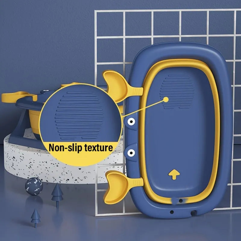 Blue foldable portable pet tub for small cats and dogs