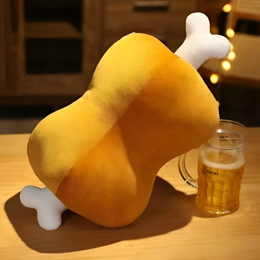 Creative meat bones shaped throw pillow plush toy in Big Stick Meat Bones colour, 40x20x18cm