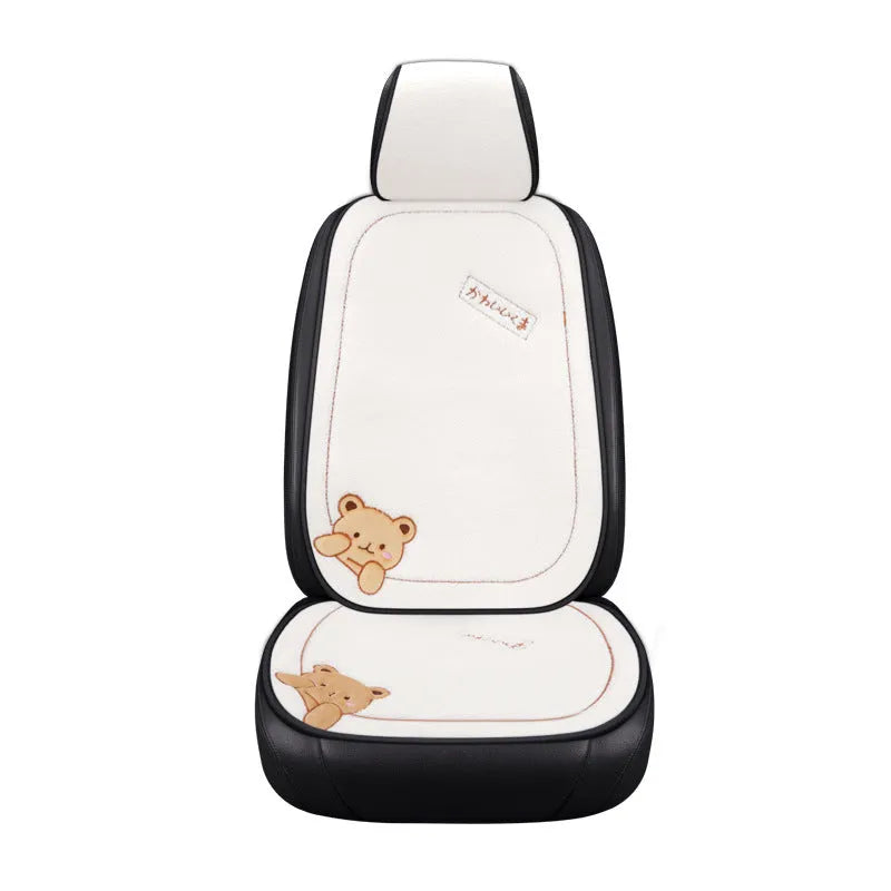 Car cushion winter plush three-piece set with square cushion and lumbar support pillow