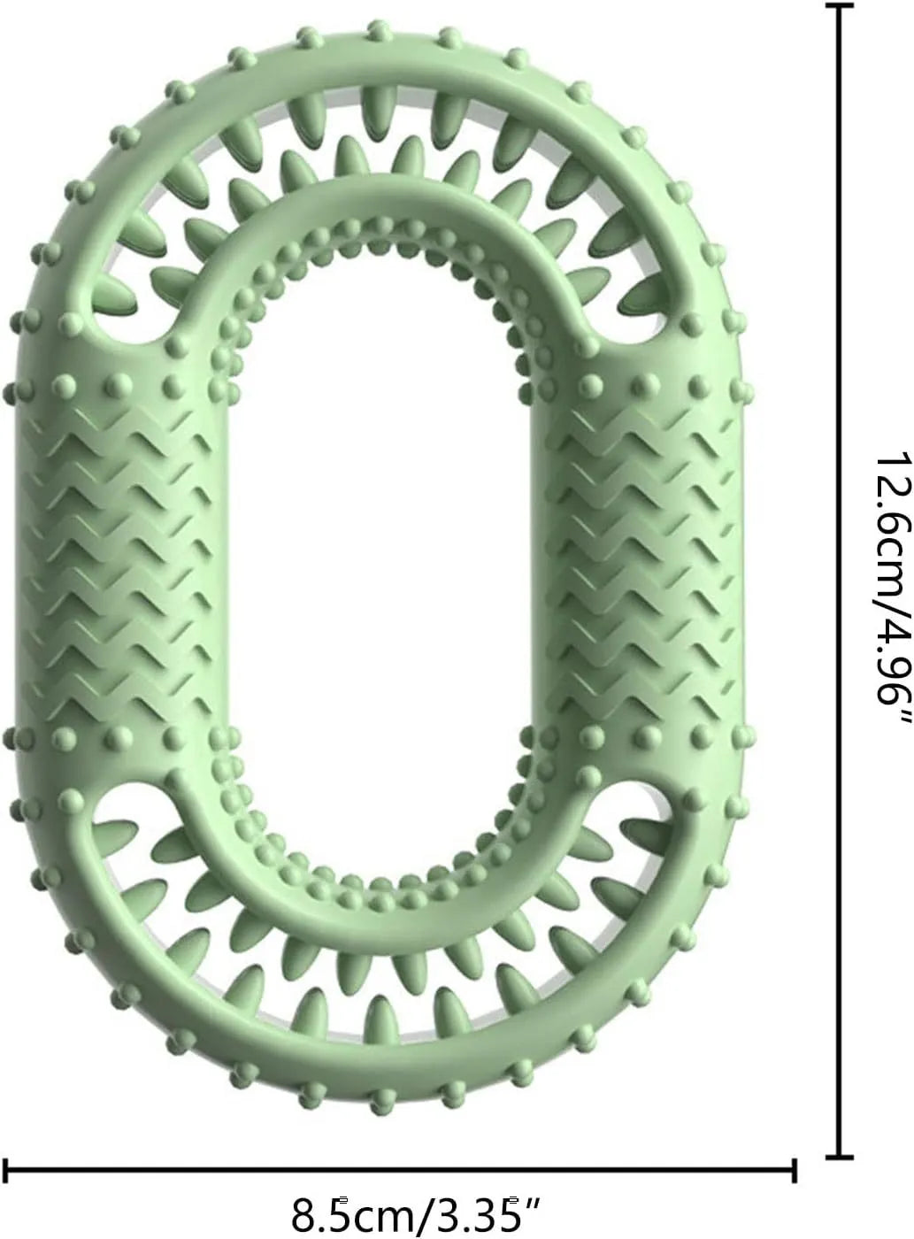 Blue O-ring shaped durable dog chew toy for aggressive chewing and dental care.