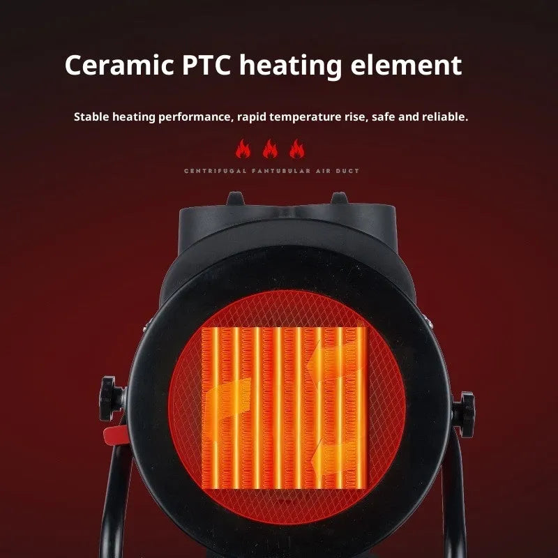 Home high-power mini heater with button controls and EU plug in black finish