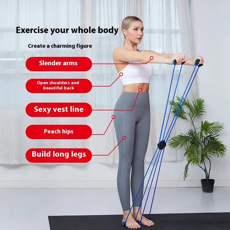 Blue eight character TPR fitness puller for shoulder and upper body exercises.