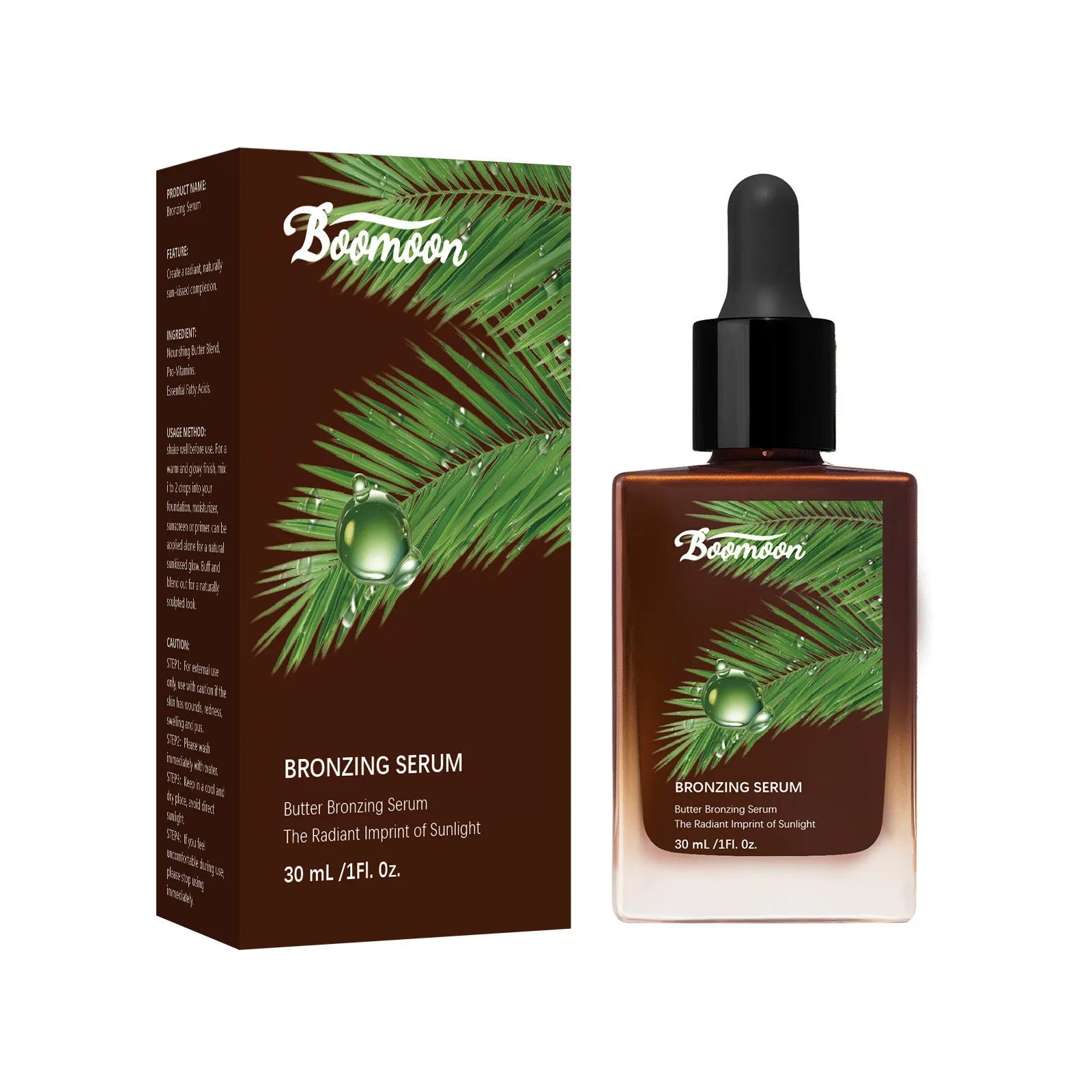 Bronze black 30ml nursing care solution bottle measuring 101mm by 45.3mm