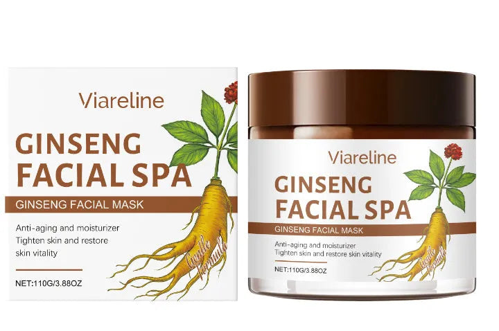 Ginseng Anti Wrinkle Firming Facial Mask with 110g net content, white tub packaging with red and gold accents