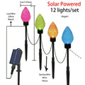 Set of 12 heart-shaped strawberry ground lamps 650mm tall IP65 outdoor garden lights