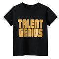 Black men's short sleeve pullover with geometric pattern print, loose streetwear style