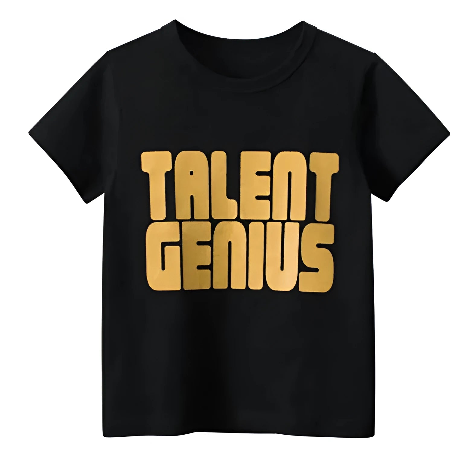 Black men's short sleeve pullover with geometric pattern print, loose streetwear style