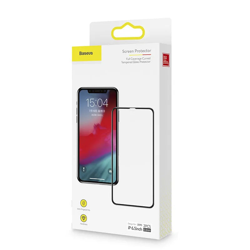 0.3mm black glass tempered film for iPhone XS 5.8 inch with applicator tool and two pieces