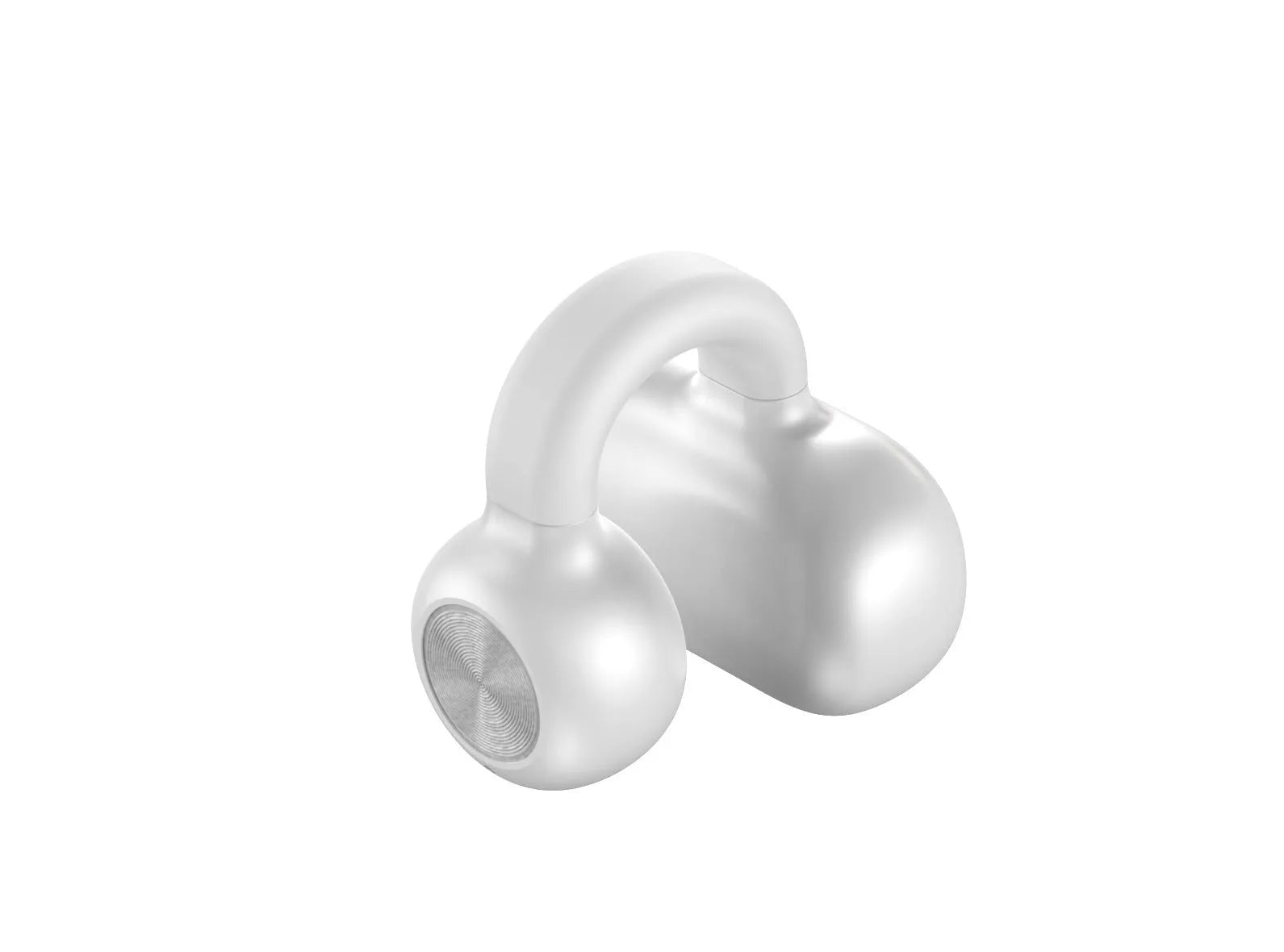 Black wireless Bluetooth bone conduction headset with clip-on design for exercise
