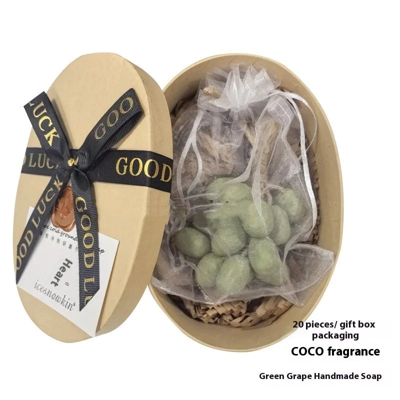 Handmade grape cleansing soap bar in black green litchi or purple grape scents