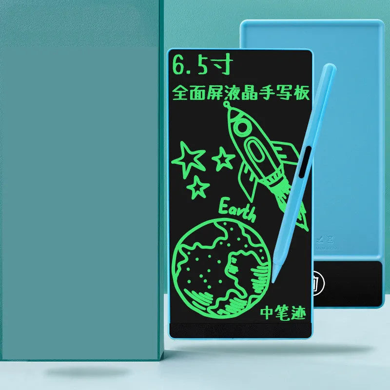 Student LCD handwriting board 6.5 inch ABS plastic blue black with pen