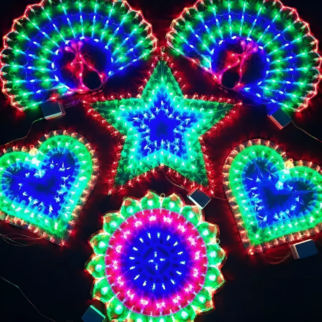 Christmas festival plug-in outdoor string lights with plastic shell and peacock lamp shape for holiday decoration