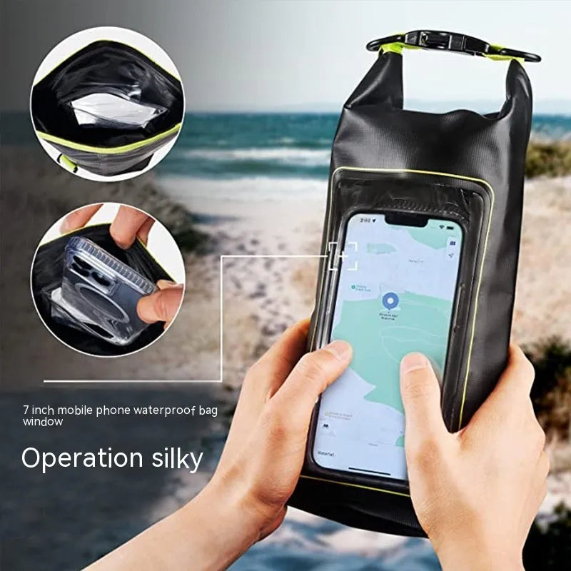 2L waterproof crossbody bag for mobile phone protection during swimming and beach activities