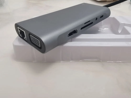 11-in-1 USB-C docking station with HDMI, VGA, RJ45, USB 3.0, USB 2.0, SD, TF and PD ports, 0.135m cable