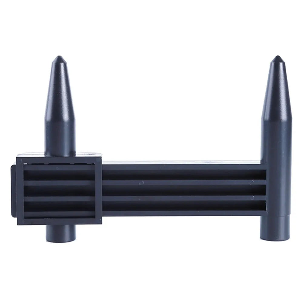 Electronic digital caliper measuring tool with digital display on a plastic body.