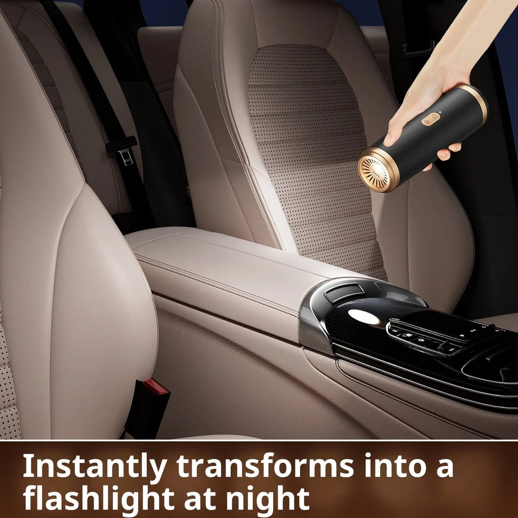 Car handheld vacuum cleaner with 5300pa suction and blowing dual-purpose, cordless charging design, available in black white green colours