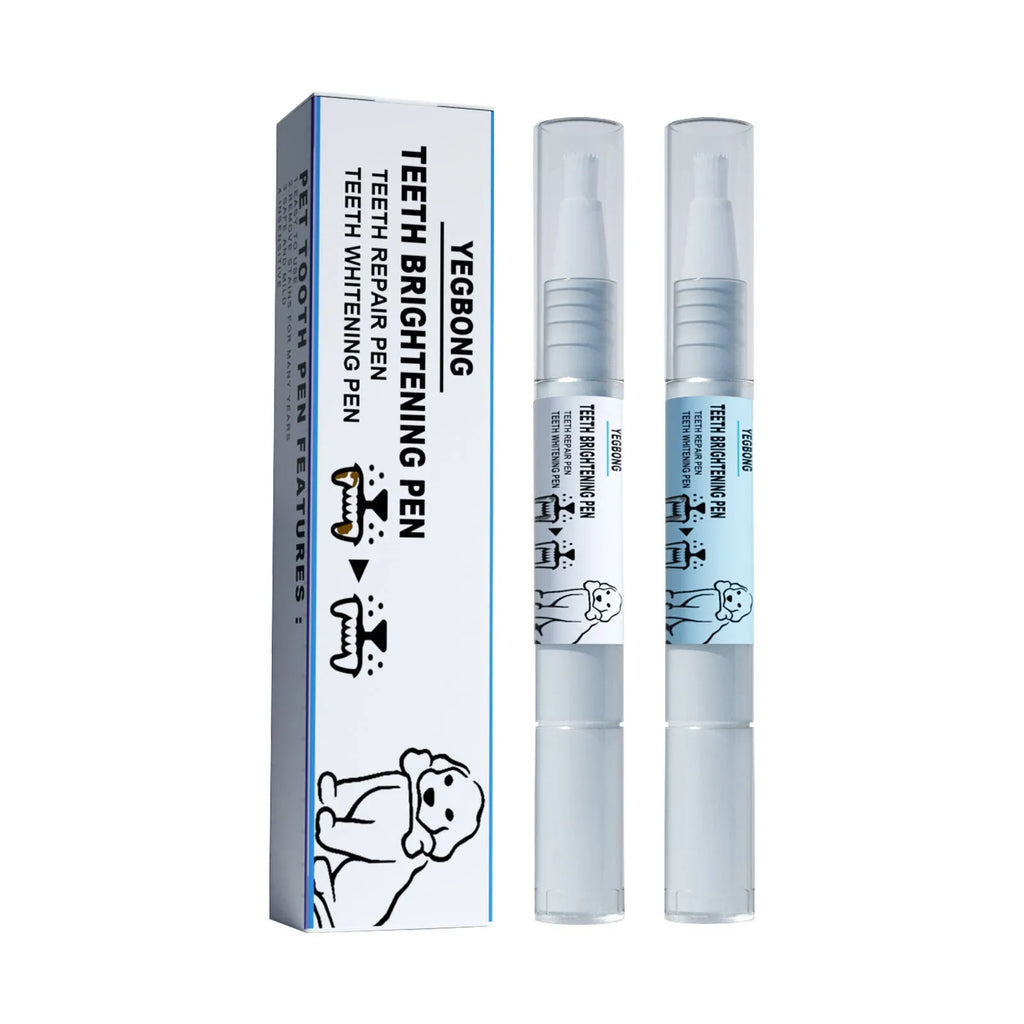 Pet teeth whitening pen and dental brushes for dog and cat tartar control