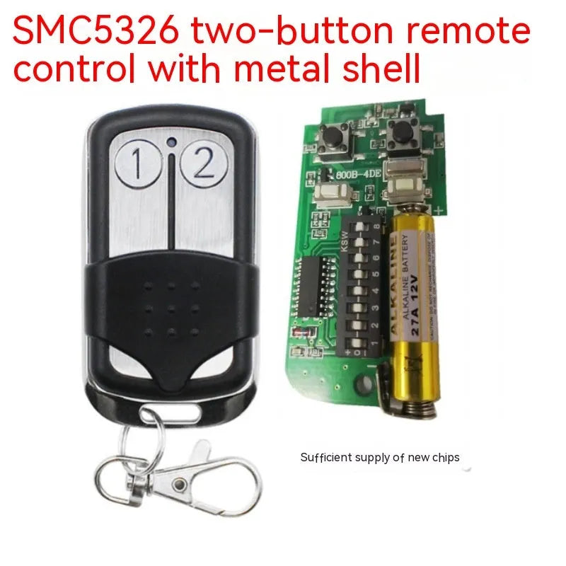Two-key black plastic dial remote control handle for 330MHz 433MHz gate systems