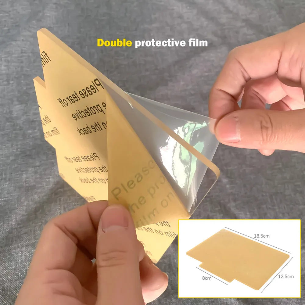 Rewritable night light with acrylic display panel, ABS base, and USB cable showing a drawn message