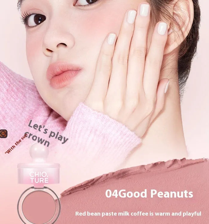 Can powder blusher mud blush in four nude shades with shimmer makeup effect