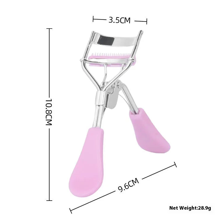A4 manual eyelash curler with silicone comb in carbon steel and ABS construction