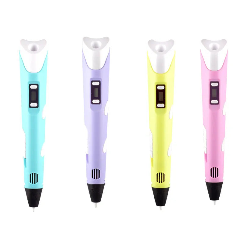 Children's 3D printing pen set with plastic pen, 5V USB English version, 3m consumables, base, and colour box