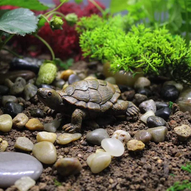 Realistic resin turtle ornament for micro landscape gardening decoration