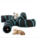 Collapsible S-type four-channel polyester cat tunnel toy for indoor pet play