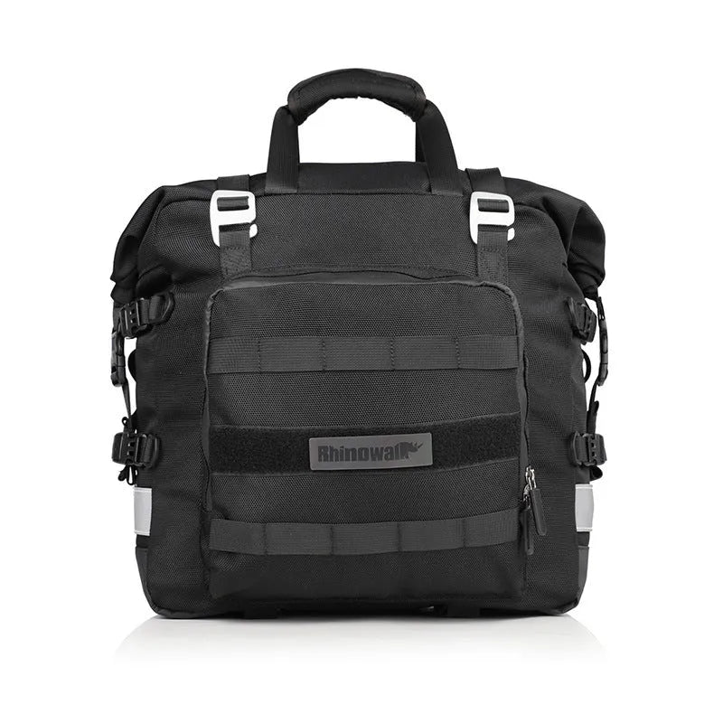 20L quick release motorcycle side bag in polyester with adjustable straps and buckle closure