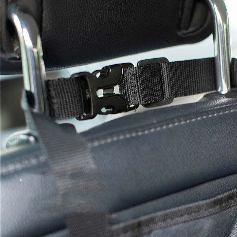 Black polyester two-seater car rear pet mat for dog or cat seat protection
