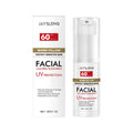 30g tube of lightweight facial sunscreen cream with titanium dioxide and hyaluronic acid