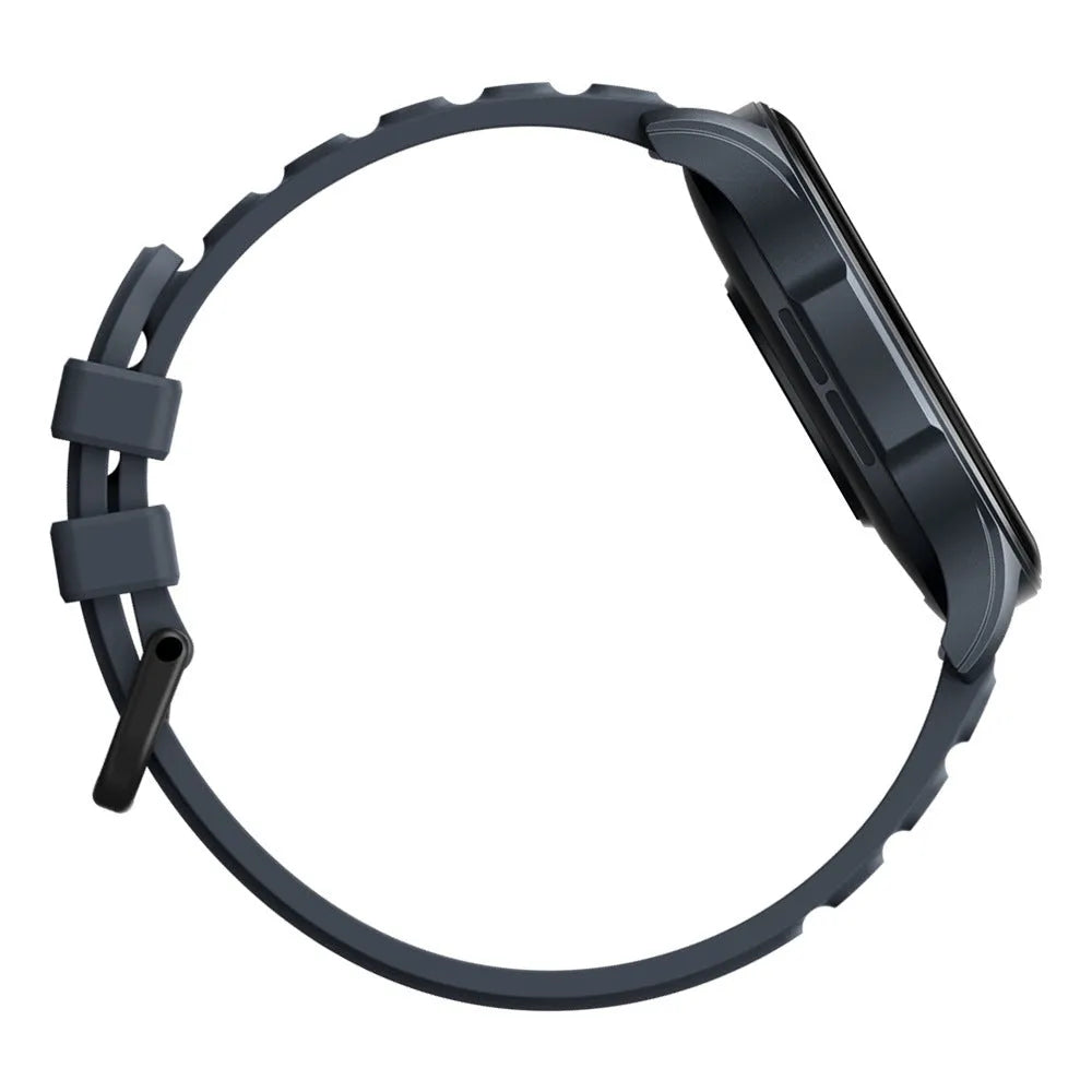 Btalk 3 Pro smart watch in blue on a wrist, showing its AMOLED display and health tracking features.