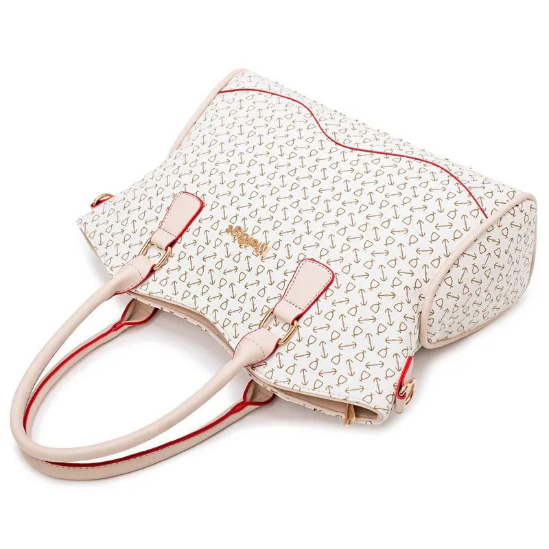 Women's soft PU horizontal square shoulder bag with zipper closure in beige