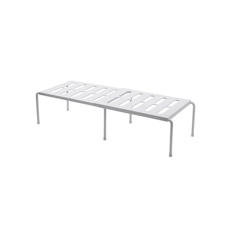 Retractable shelf kitchen supplies ABS plastic storage rack grey white adjustable width