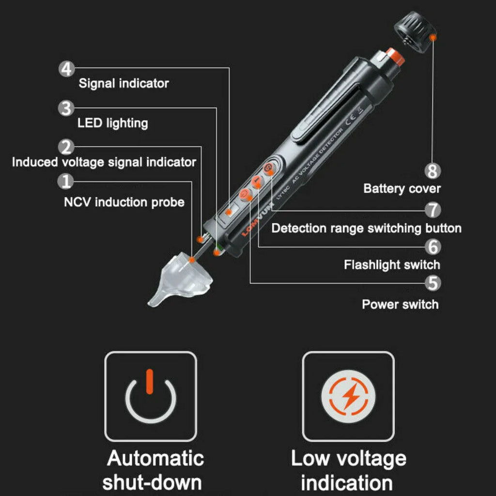 Intelligent checkpoint test pencil with sound and light alarm for solid and empty line detection