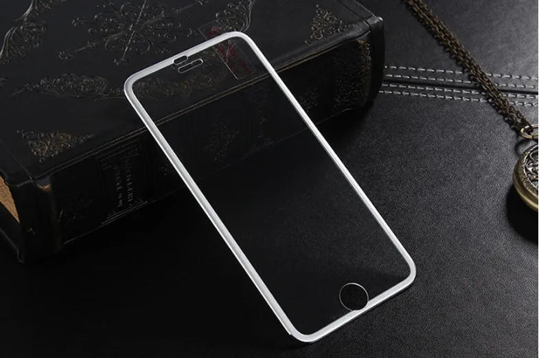 Black tempered glass full screen cover with titanium alloy frame for iPhone models