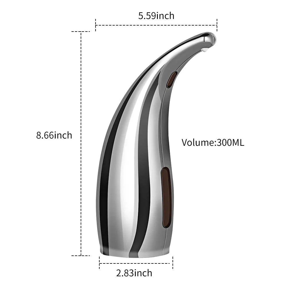 Automatic liquid soap dispenser with infrared sensor, 300mL, IPX6 waterproof, visible window, ABS body in white finish