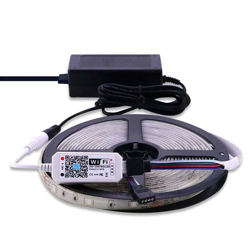 White WiFi light bar controller zj-mw-rgb with 3 channels and 144W capacity for constant voltage LED lamps