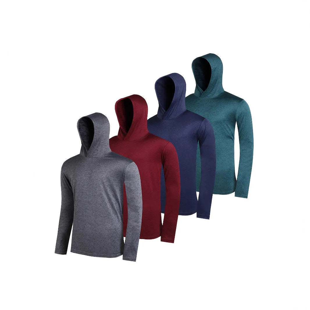 Men's lightweight polyester hoodie 4-pack in five colour options