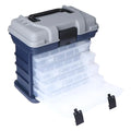 Portable lure fishing box open showing four inner boxes and main compartment with lid
