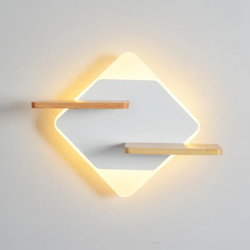 Bedside lamp with phone charging function in round or square design with black, gold or white acrylic shade