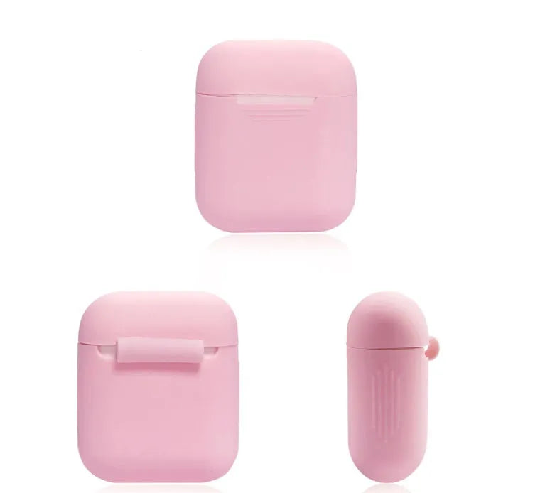 Silicone protective case for Bluetooth headset in assorted colours showing dimensions 56mm by 46mm by 22mm.