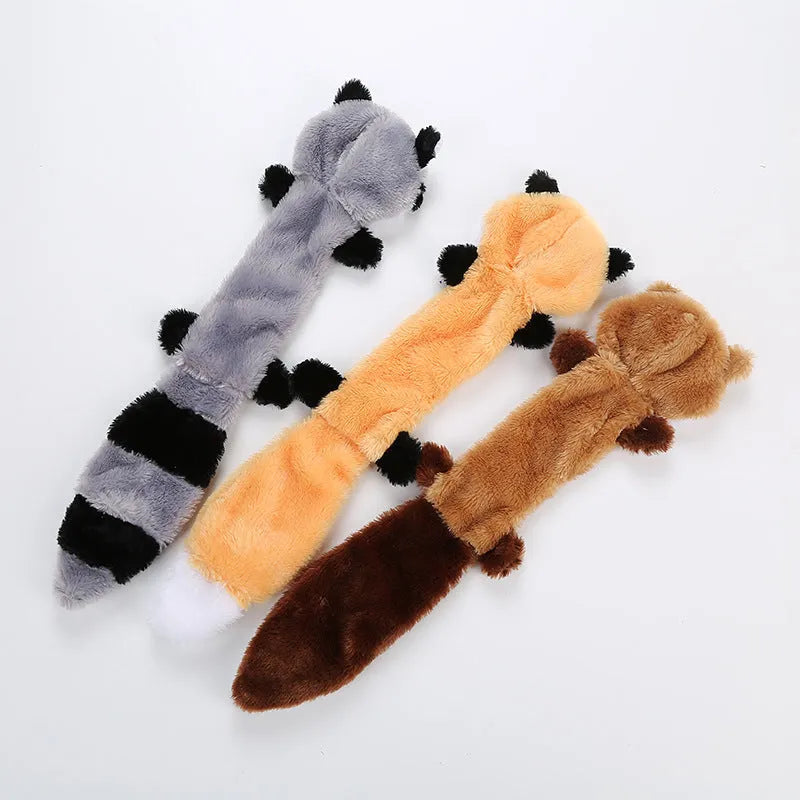 Brown plush squeaker dog toy measuring 46cm long for medium to large breed canine play