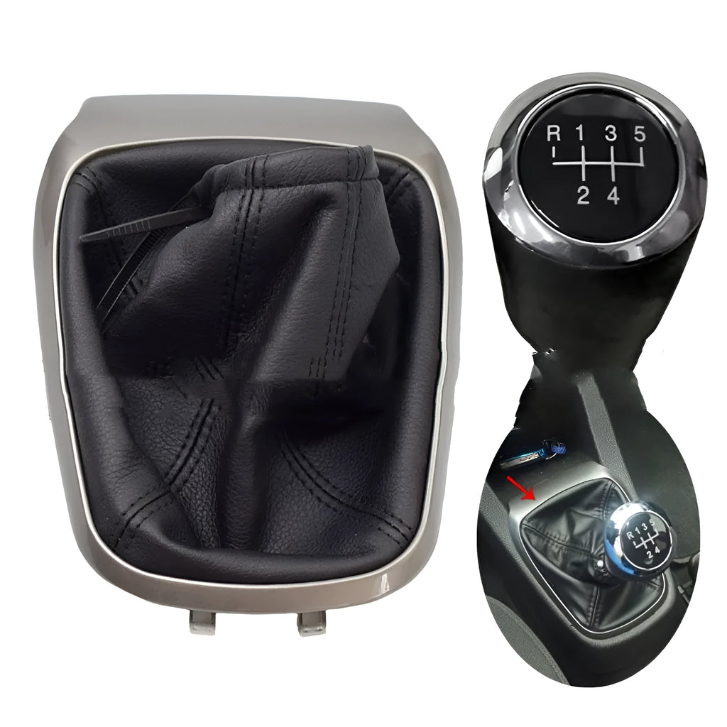 Black leather gear knob cover for Chevrolet Sonic Aveo T300 2011-2015 5-speed shift protection