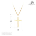 S925 sterling silver cross pendant necklace on an adjustable O-chain, shown in gold plated finish.
