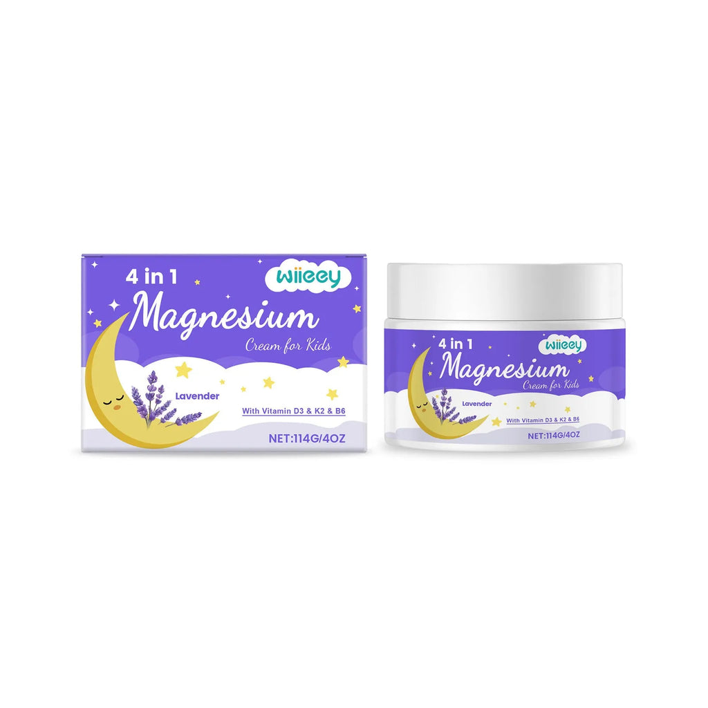 114g jar of magnesium cream for kids with vitamins D3 and K2