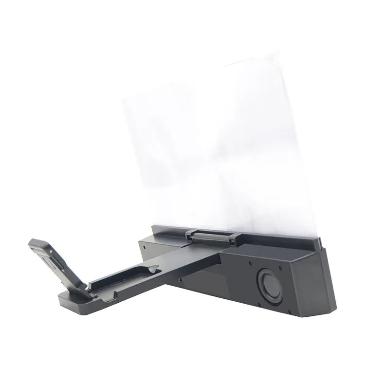 12-inch mobile phone screen amplifier with acrylic lens and ABS housing showing Bluetooth audio connectivity