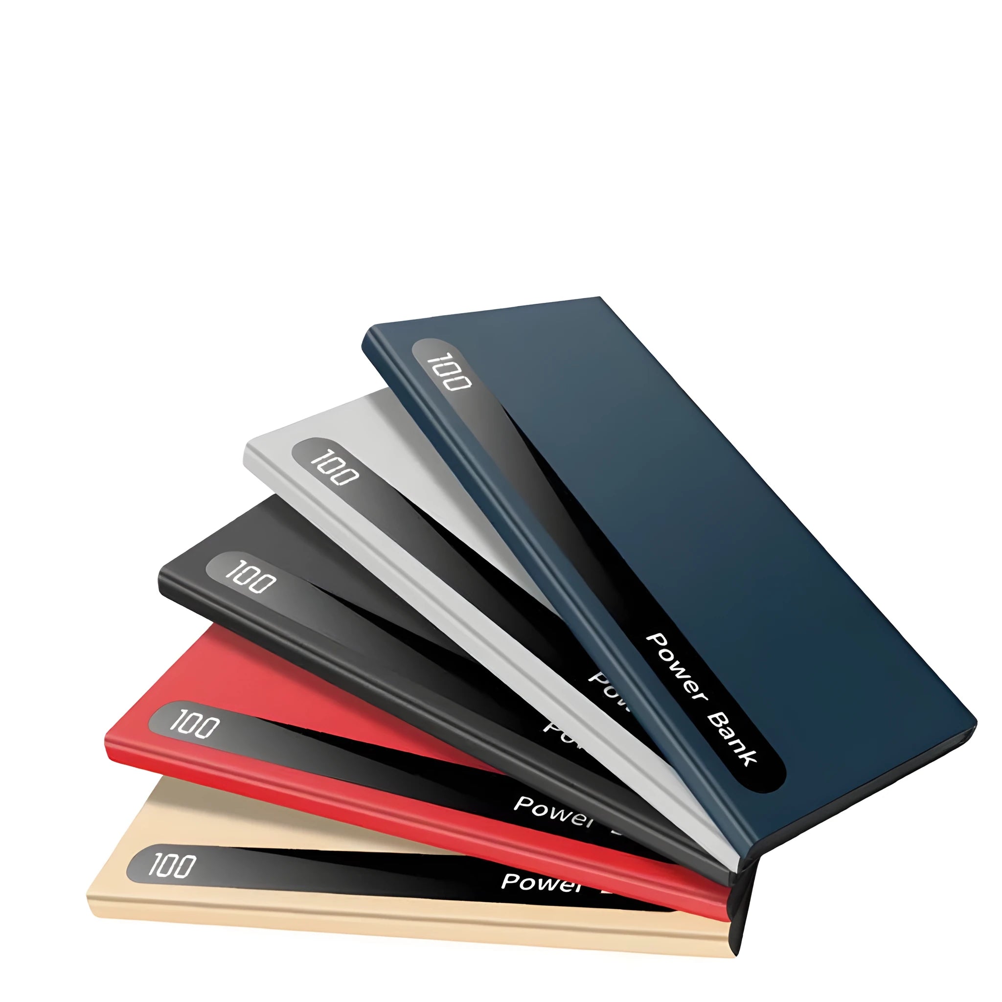 Ultra-thin 20000mAh digital display power bank in black with dual USB ports